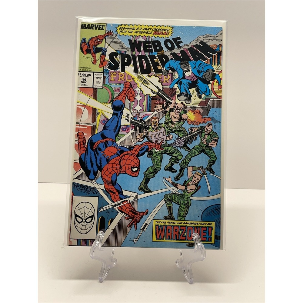 Marvel Comics Web of Spiderman #44 November 1988 Alex Saviuk Cover